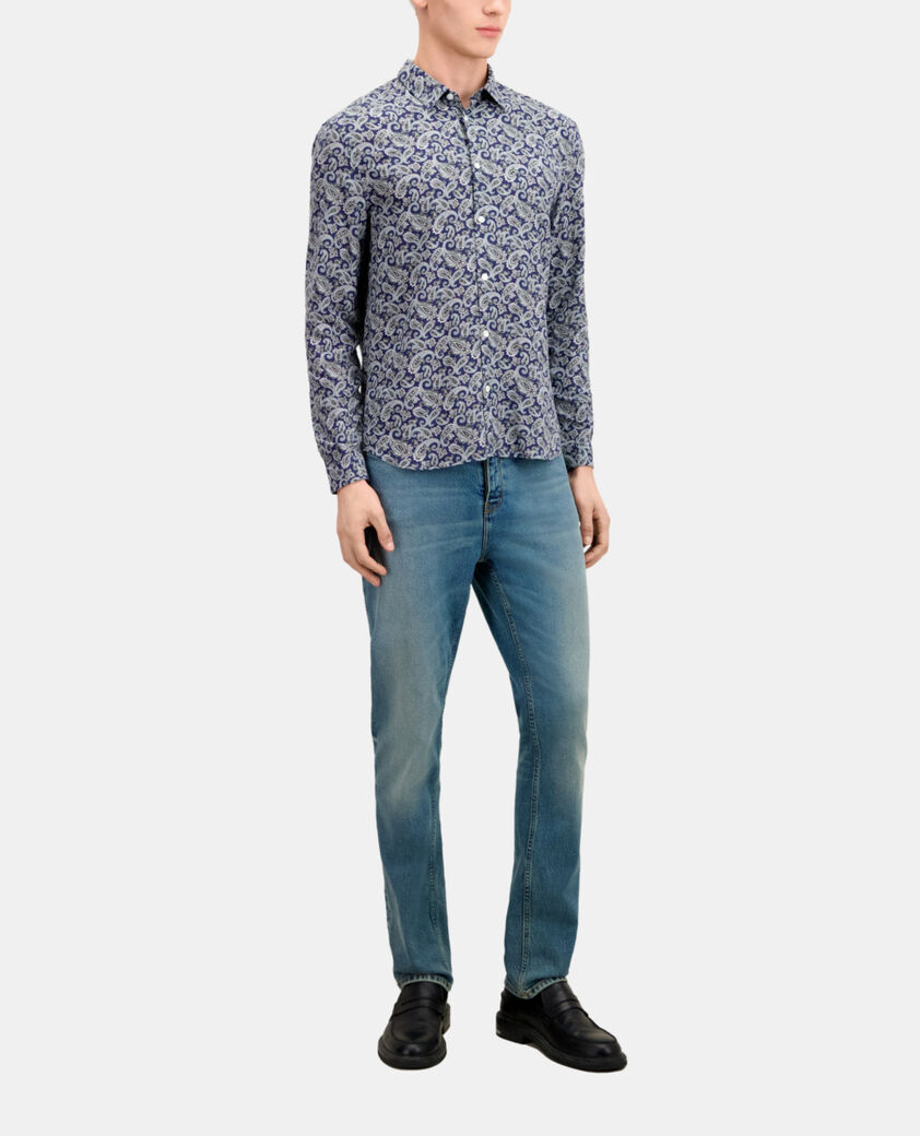 The Kooples HERREN NAVY / BLUE bedrucktes hemd 