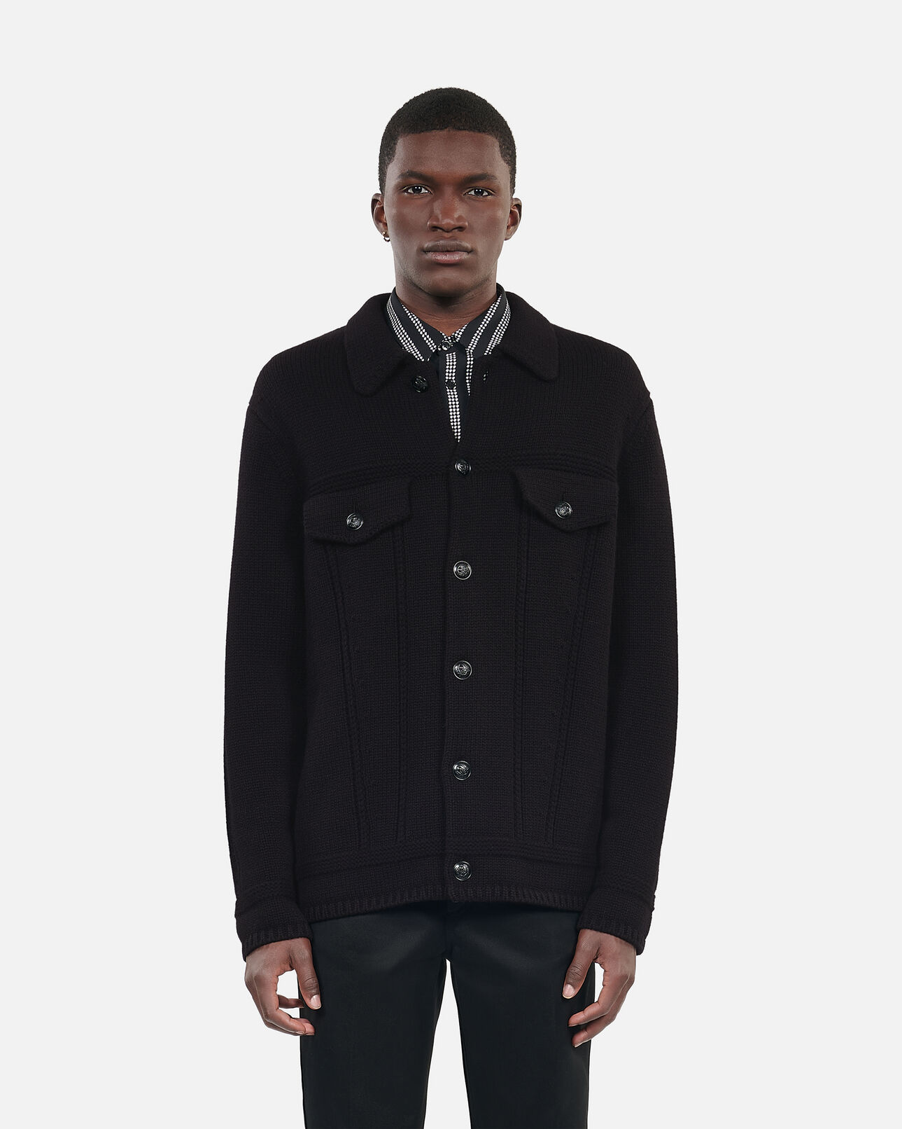 The Kooples MEN BLACK black wool cardigan