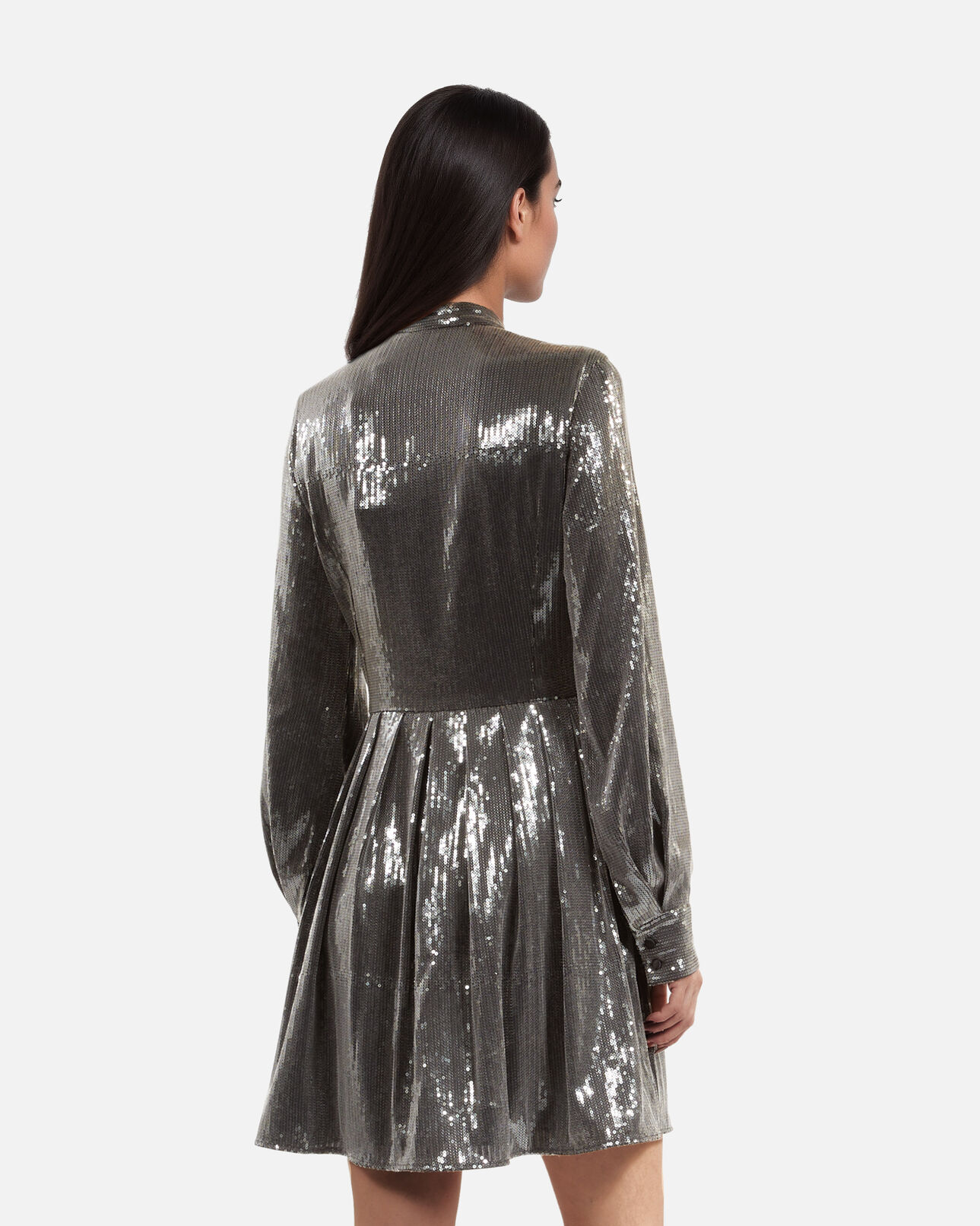 The Kooples WOMEN GREY grey sequin short dress