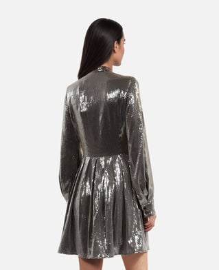 The Kooples DAMEN GREY kurzes kleid mit pailletten in grau