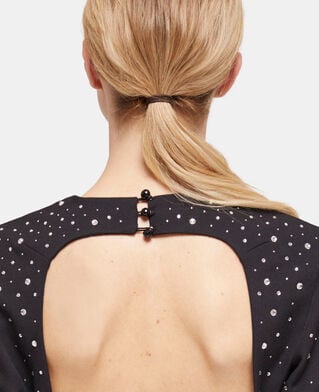 The Kooples FEMME BLACK robe courte détails strass noire