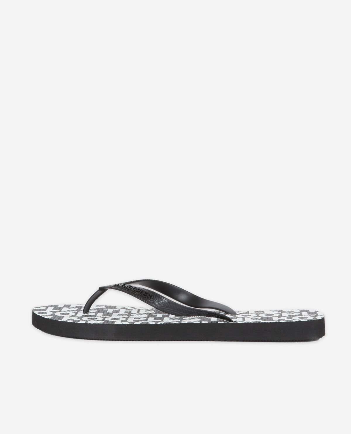 Black rubber flip flops with all over print The Kooples UK