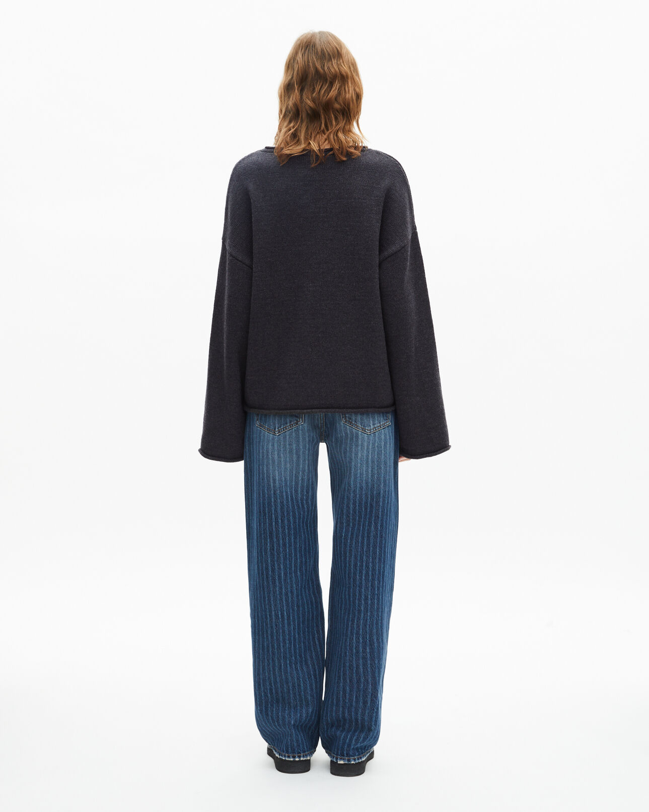 The Kooples WOMEN DARK GREY grey merino wool sweater