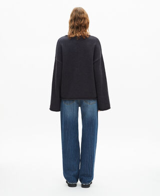 The Kooples WOMEN DARK GREY grey merino wool sweater