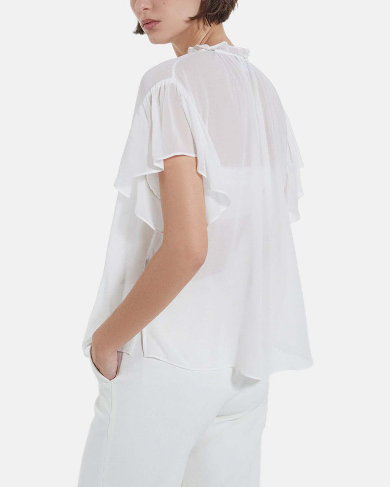 The Kooples FEMME OFF WHITE blouse à volants