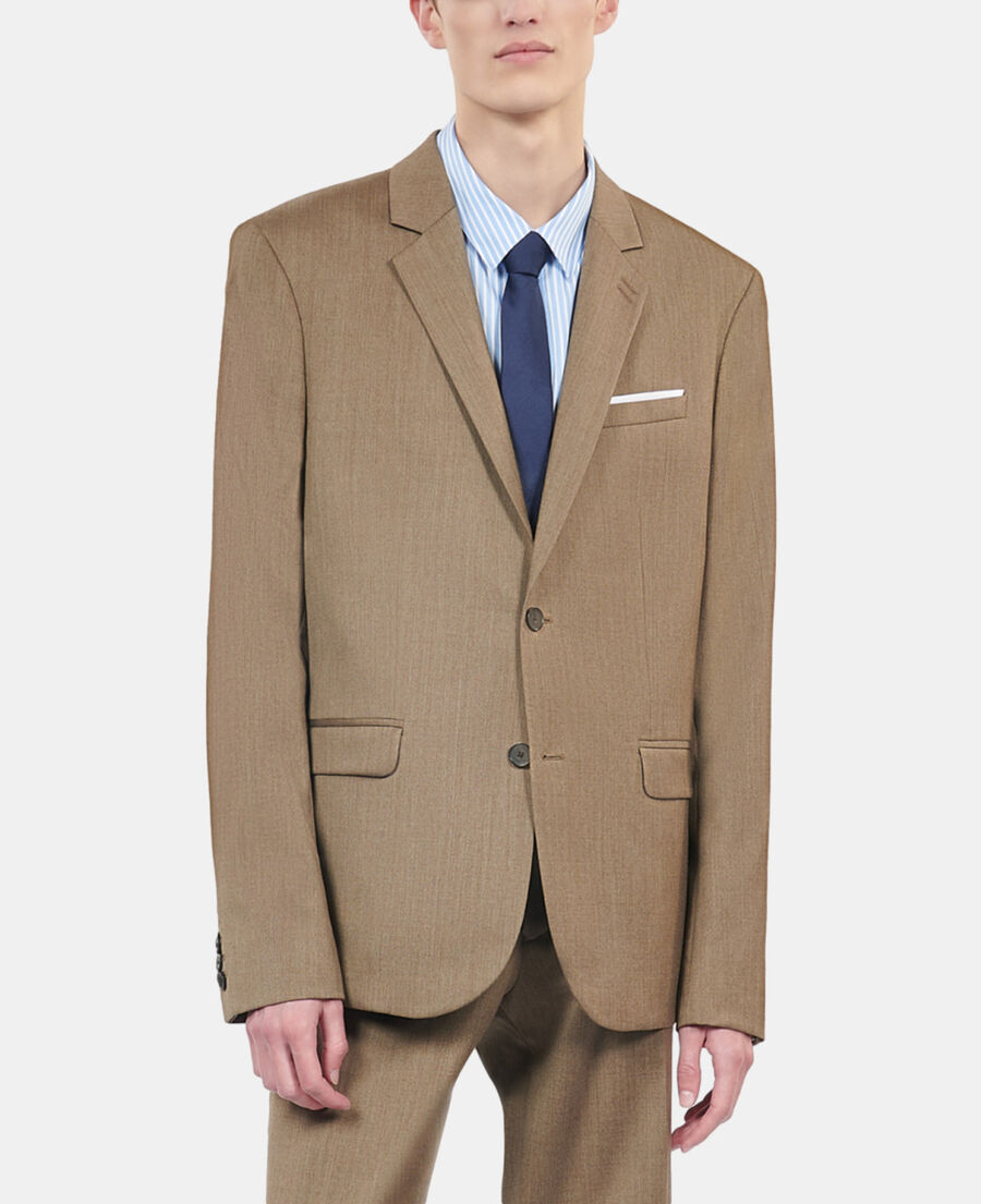 The Kooples H BROWN light brown wool suit jacket