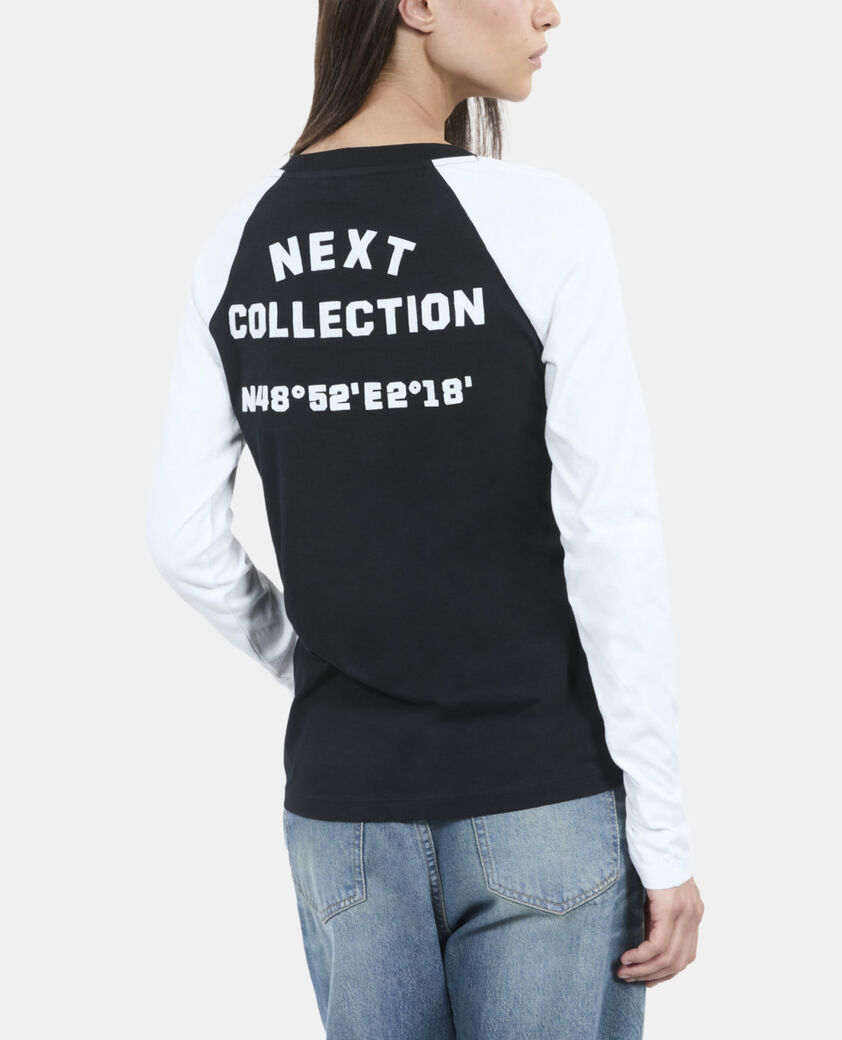 The Kooples WOMEN BLACK black and white long-sleeved t-shirt