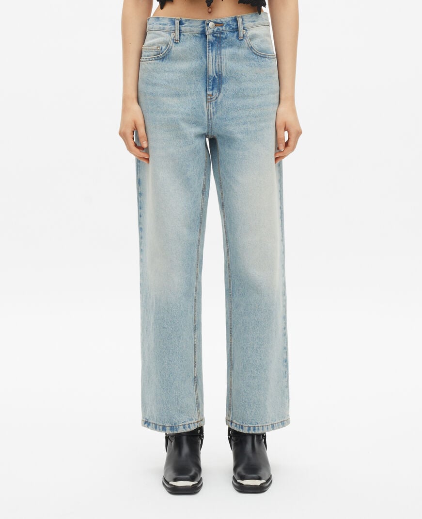 The Kooples WOMEN BLUE BLEACHED / NAVY light blue boyfriend jeans