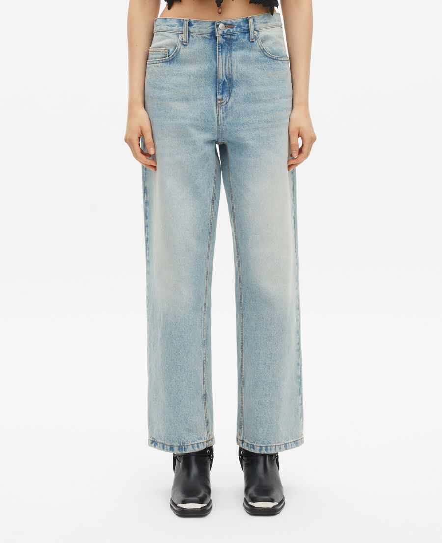 The Kooples FEMME BLUE BLEACHED / NAVY jean boyfriend bleu clair