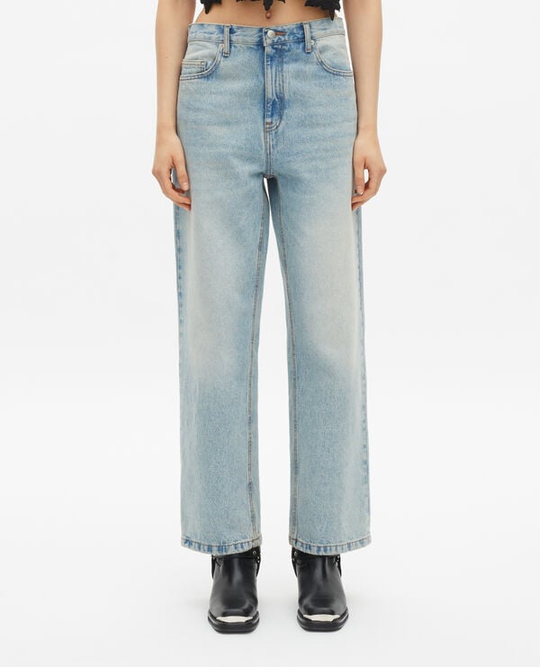 The Kooples WOMEN BLUE BLEACHED / NAVY light blue boyfriend jeans