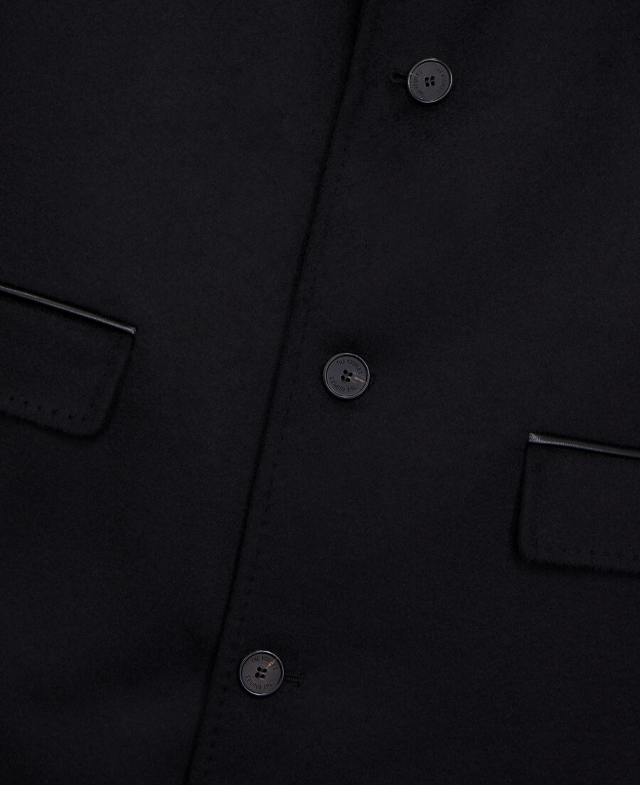 The Kooples HERREN BLACK langer schwarzer mantel aus kaschmir