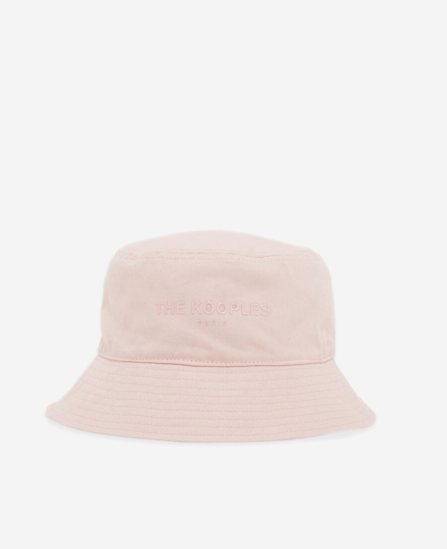 pink bucket hat w/ checkerboard print inside