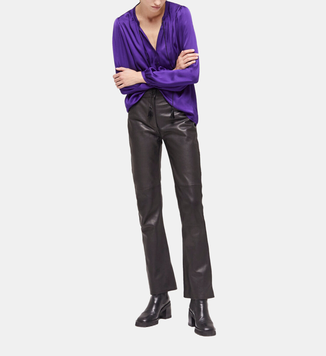 Chemise manches bouffantes violette The Kooples Suisse