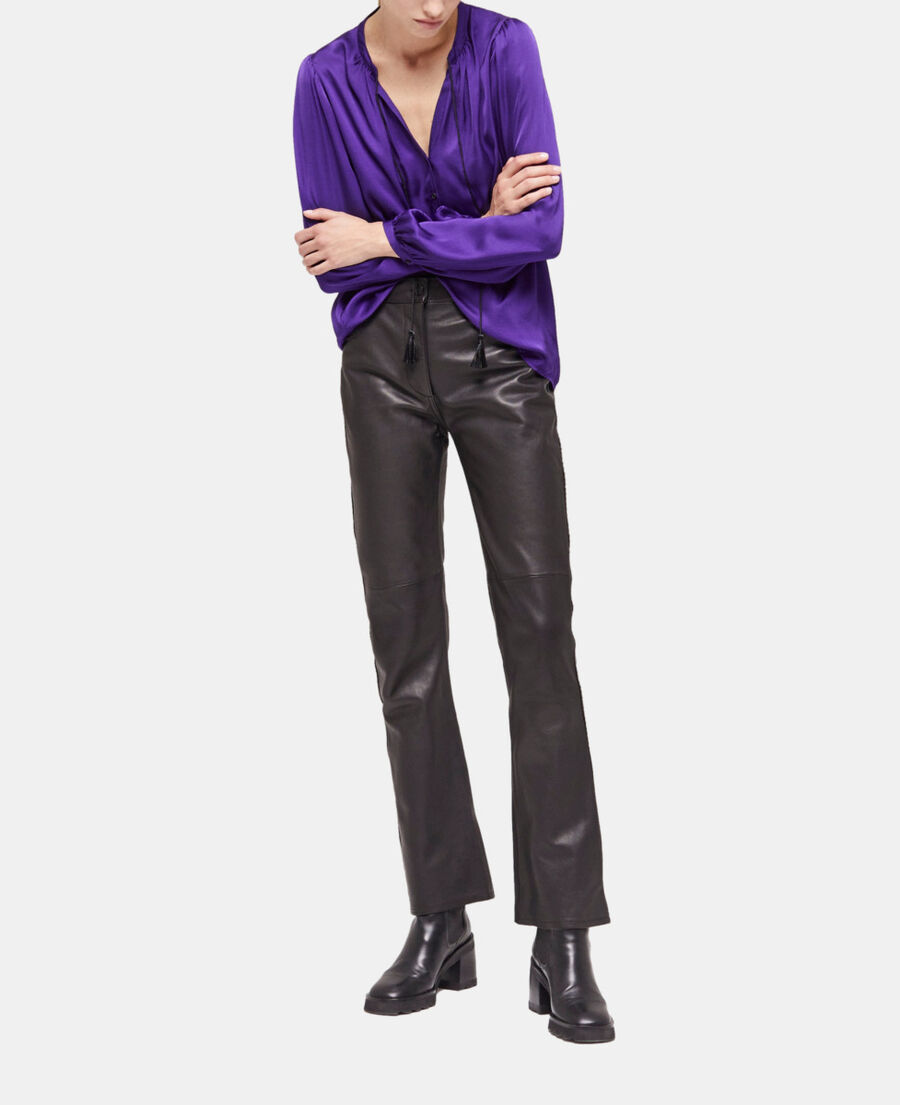 chemise manches bouffantes violette