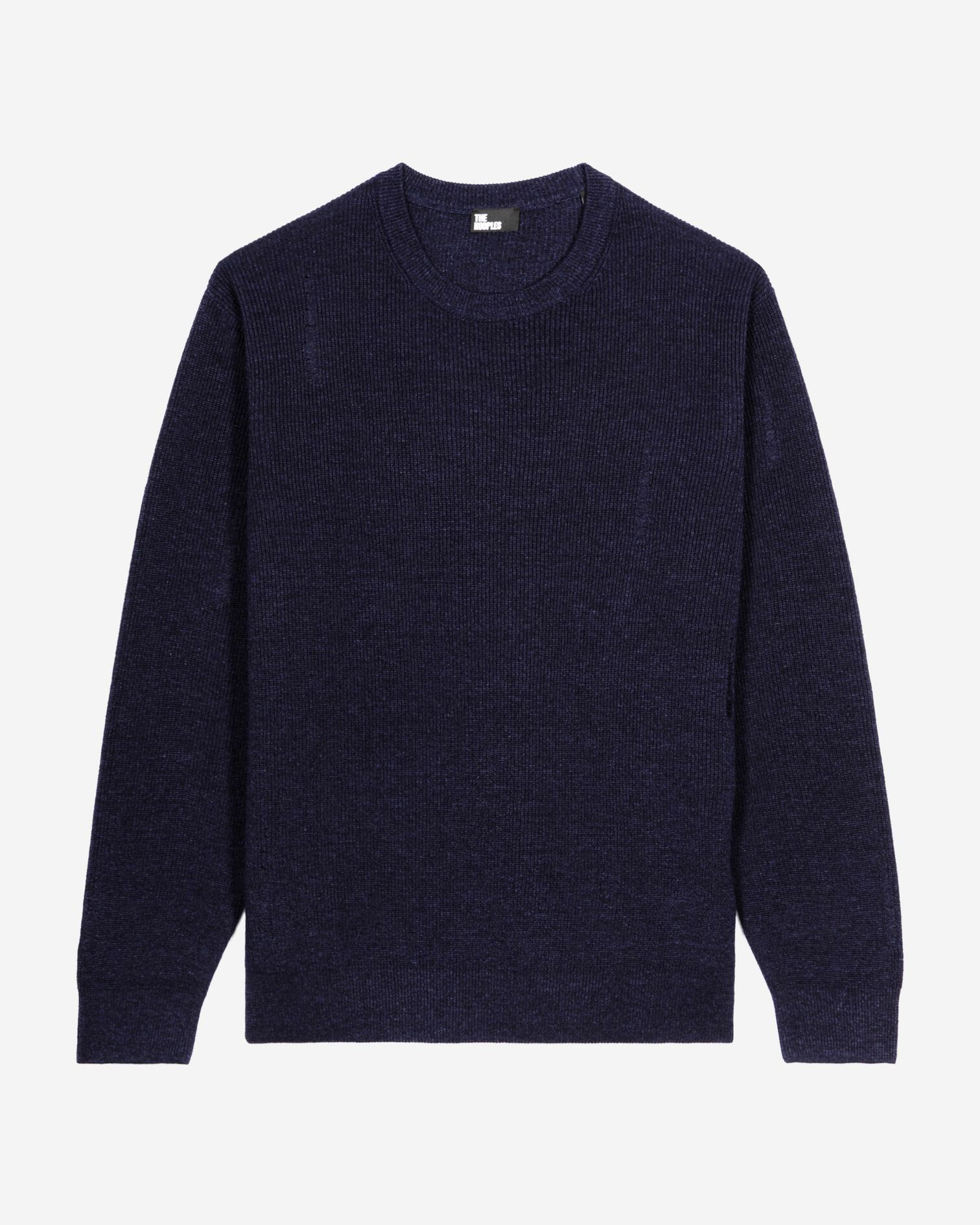 Wool and linen navy sweater, NAVY, hi-res image number null