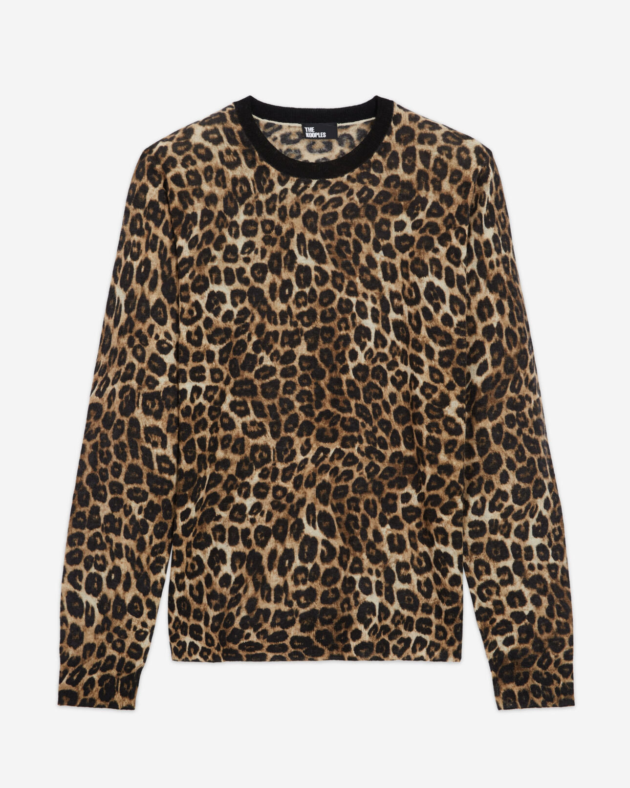 The Kooples MEN LEOPARD leopard print cashmere sweater