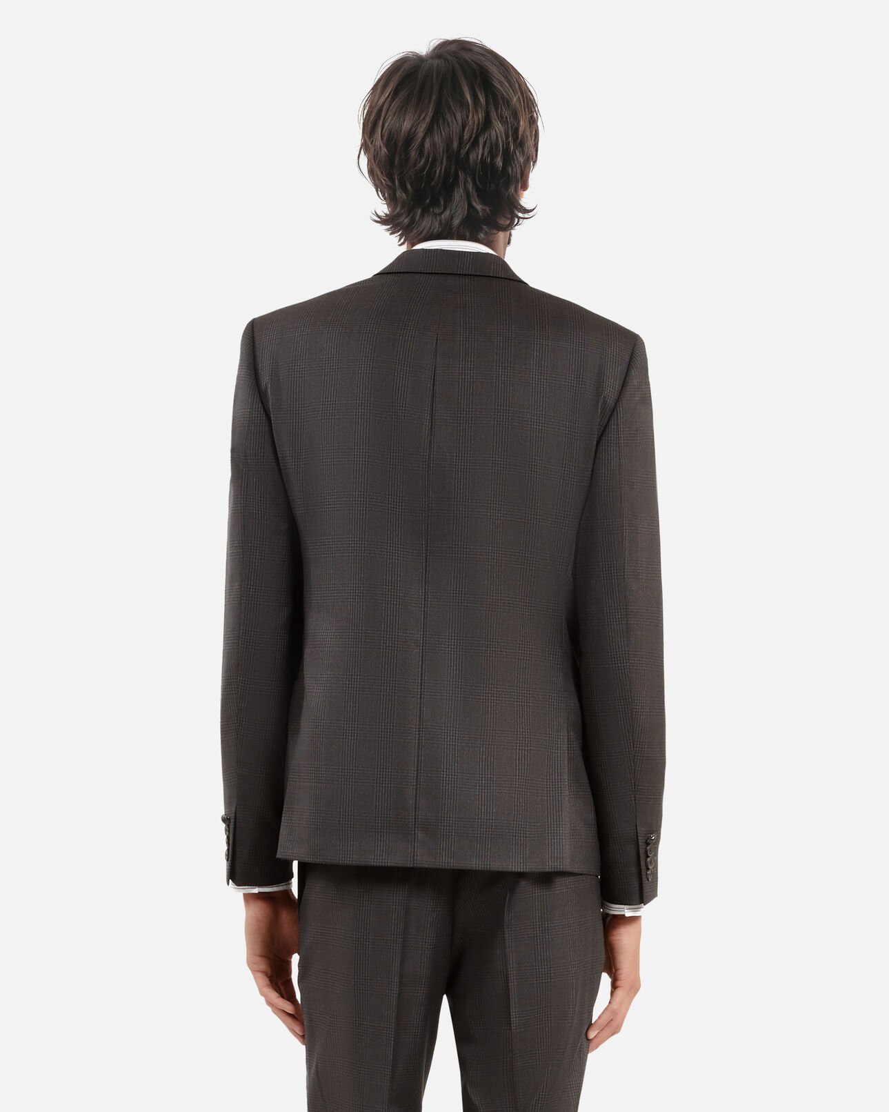 The Kooples MEN DARK GREY prince of wales grey wool suit jacket