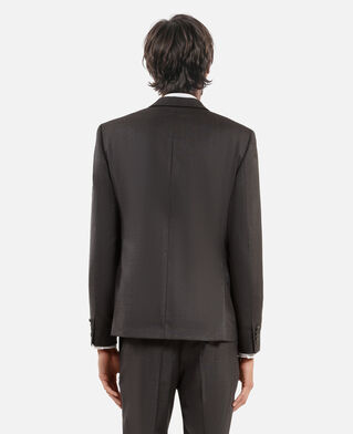 The Kooples MEN DARK GREY prince of wales grey wool suit jacket