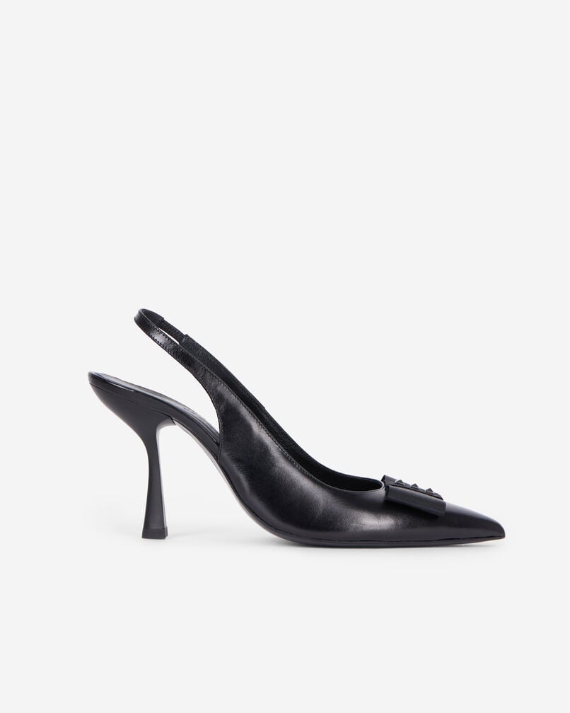The Kooples FEMME BLACK escarpins en cuir à bride arrière noirs
