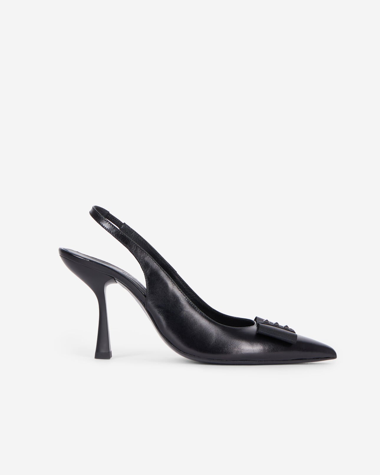 The Kooples DAMEN BLACK schwarze slingback-pumps aus leder