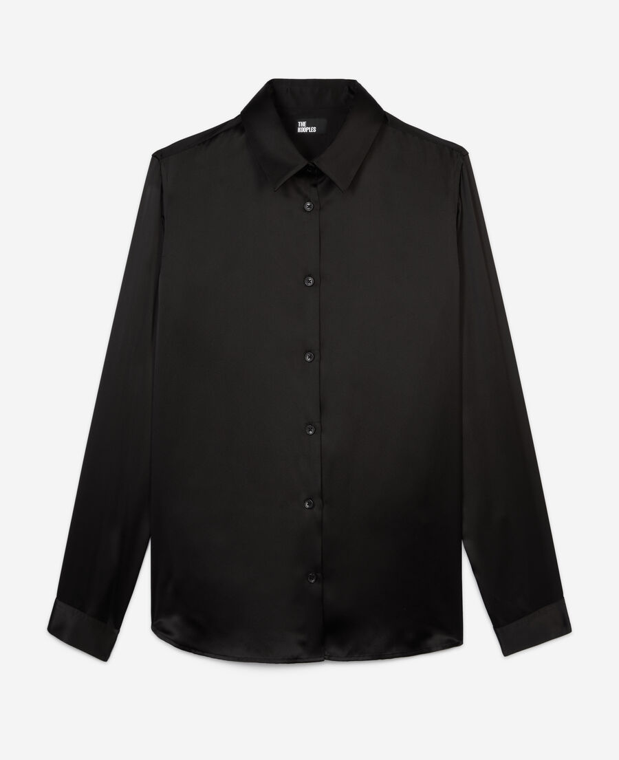 The Kooples WOMEN BLACK black silk shirt