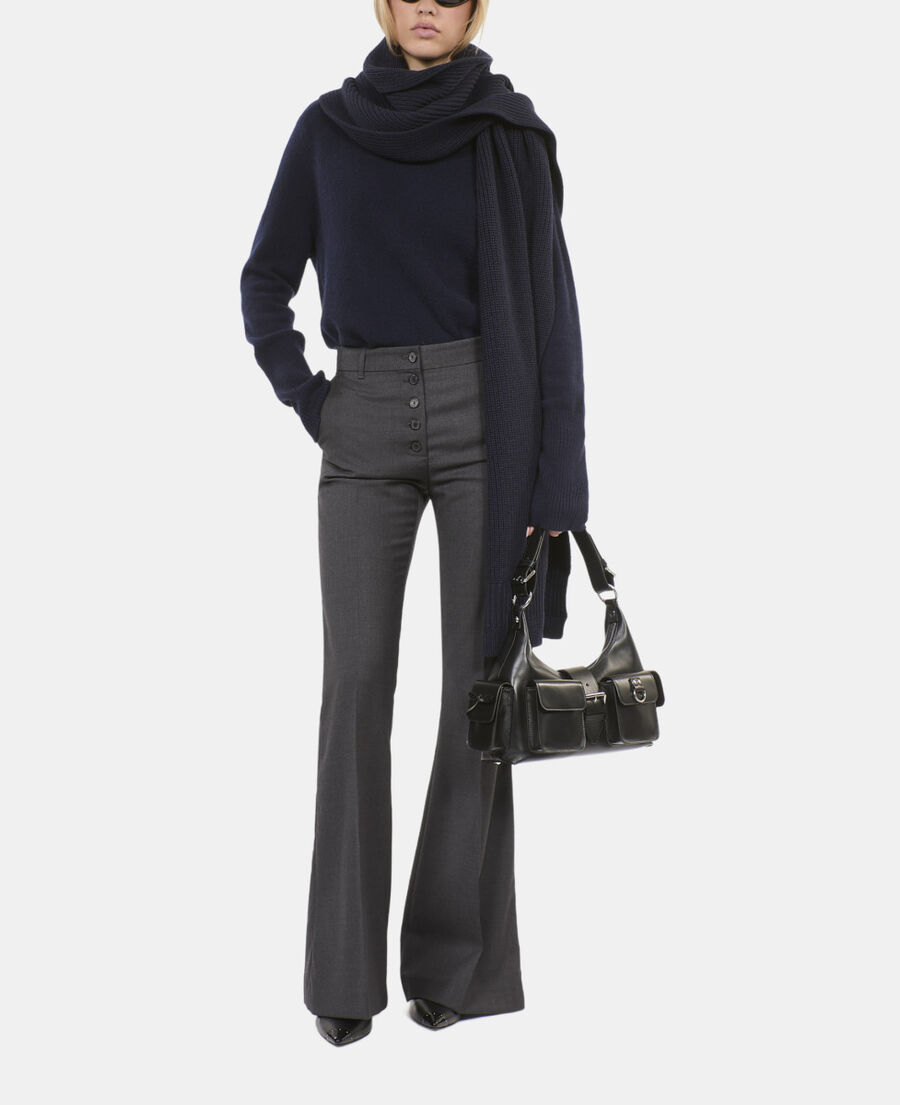 The Kooples WOMEN GREY grey flared wool pants