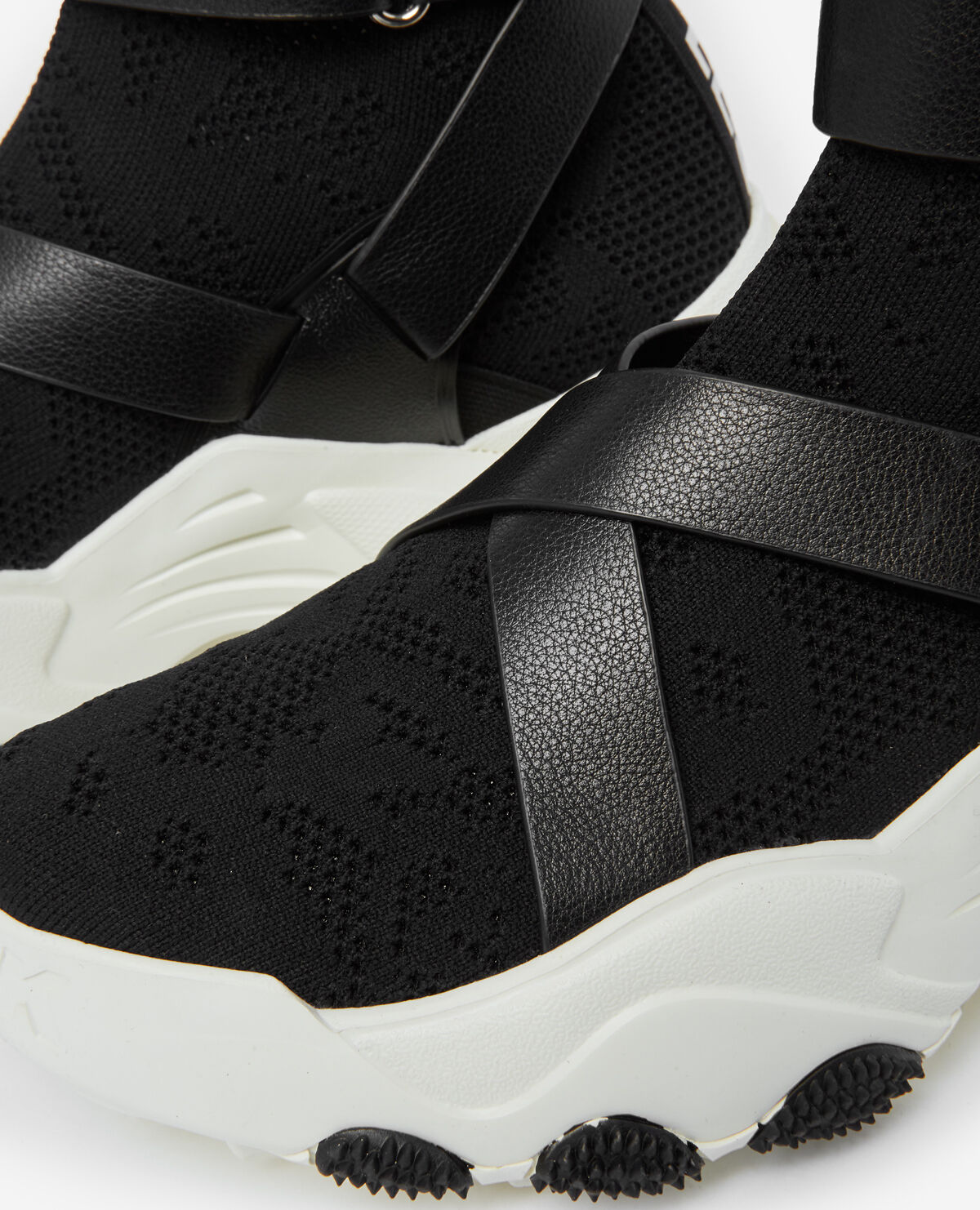 Slick chunky black high top trainers The Kooples US
