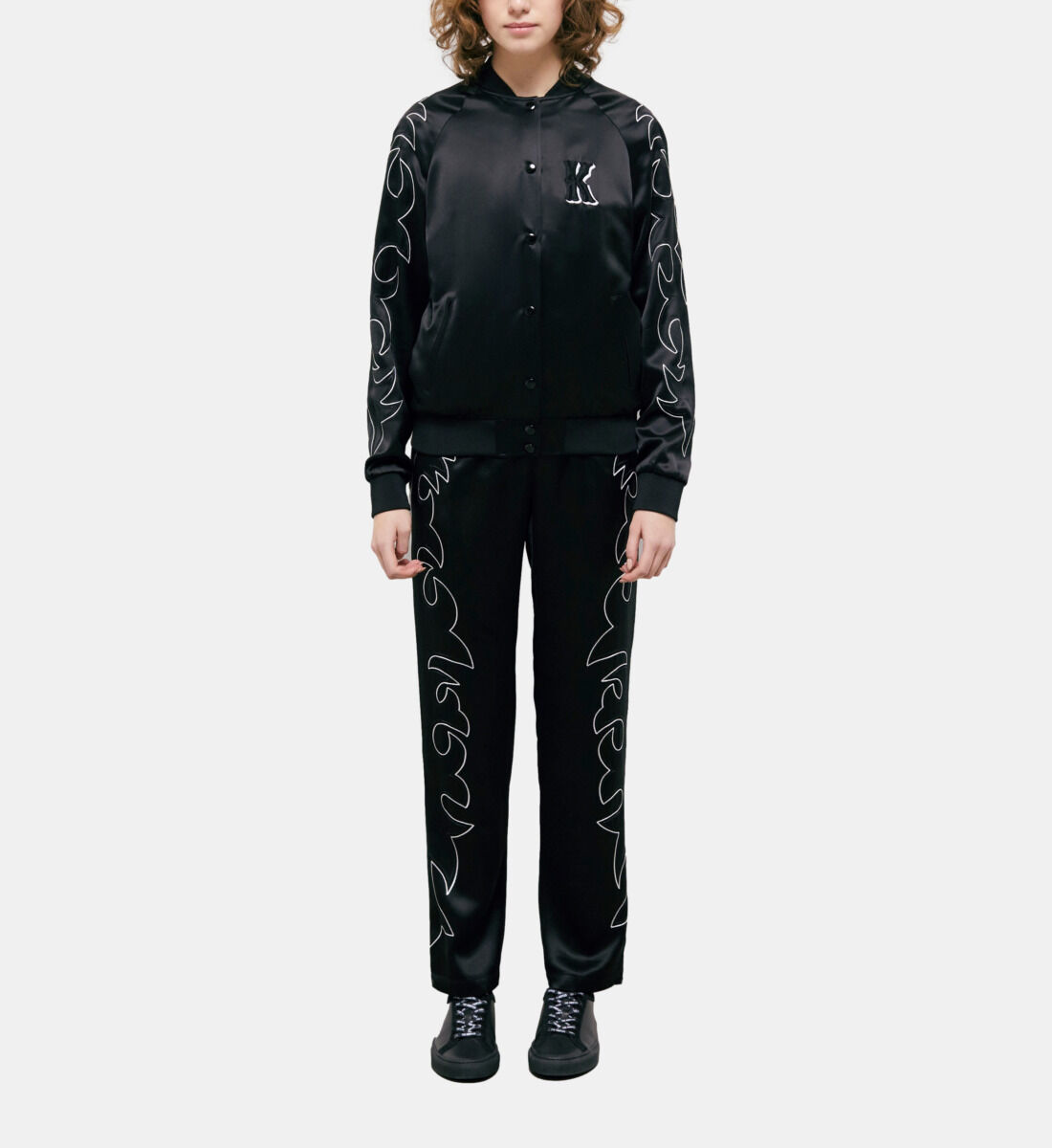 Black Teddy jacket with Western style embroidery The Kooples