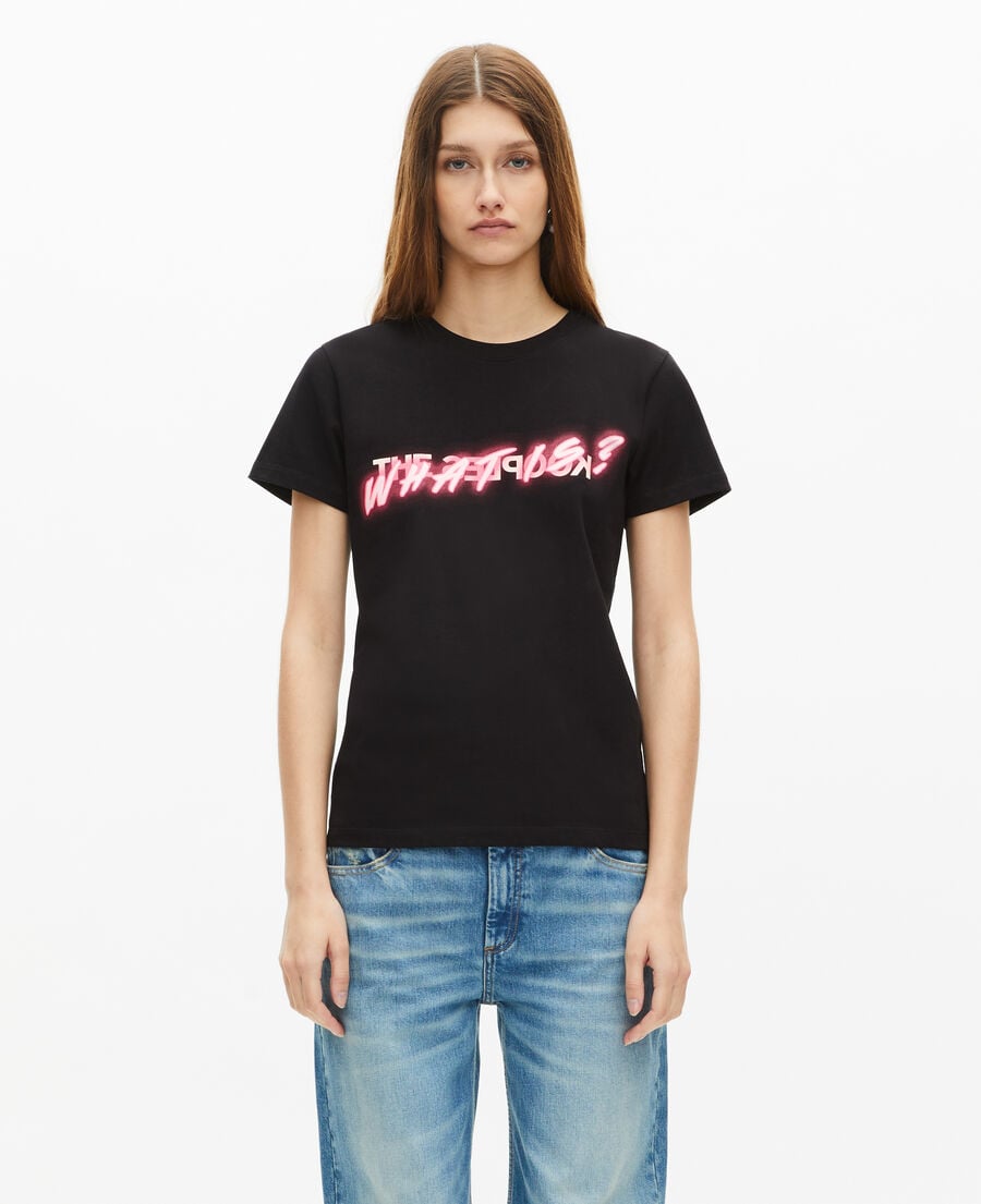 The Kooples FEMME BLACK t-shirt what is effet néon noir
