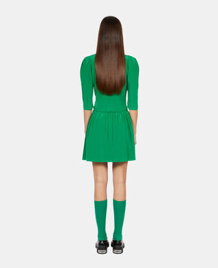 The Kooples WOMEN GREEN short green dress with shirring
