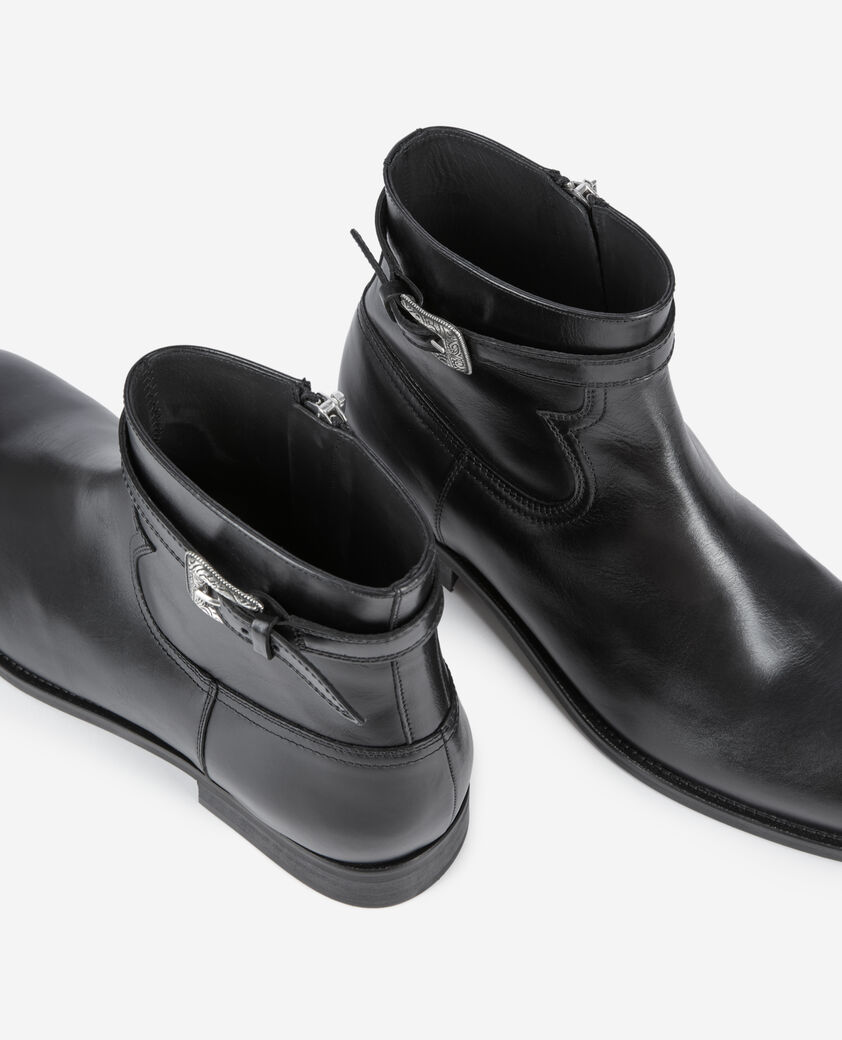 The Kooples HOMME BLACK bottines avec boucle en cuir noir