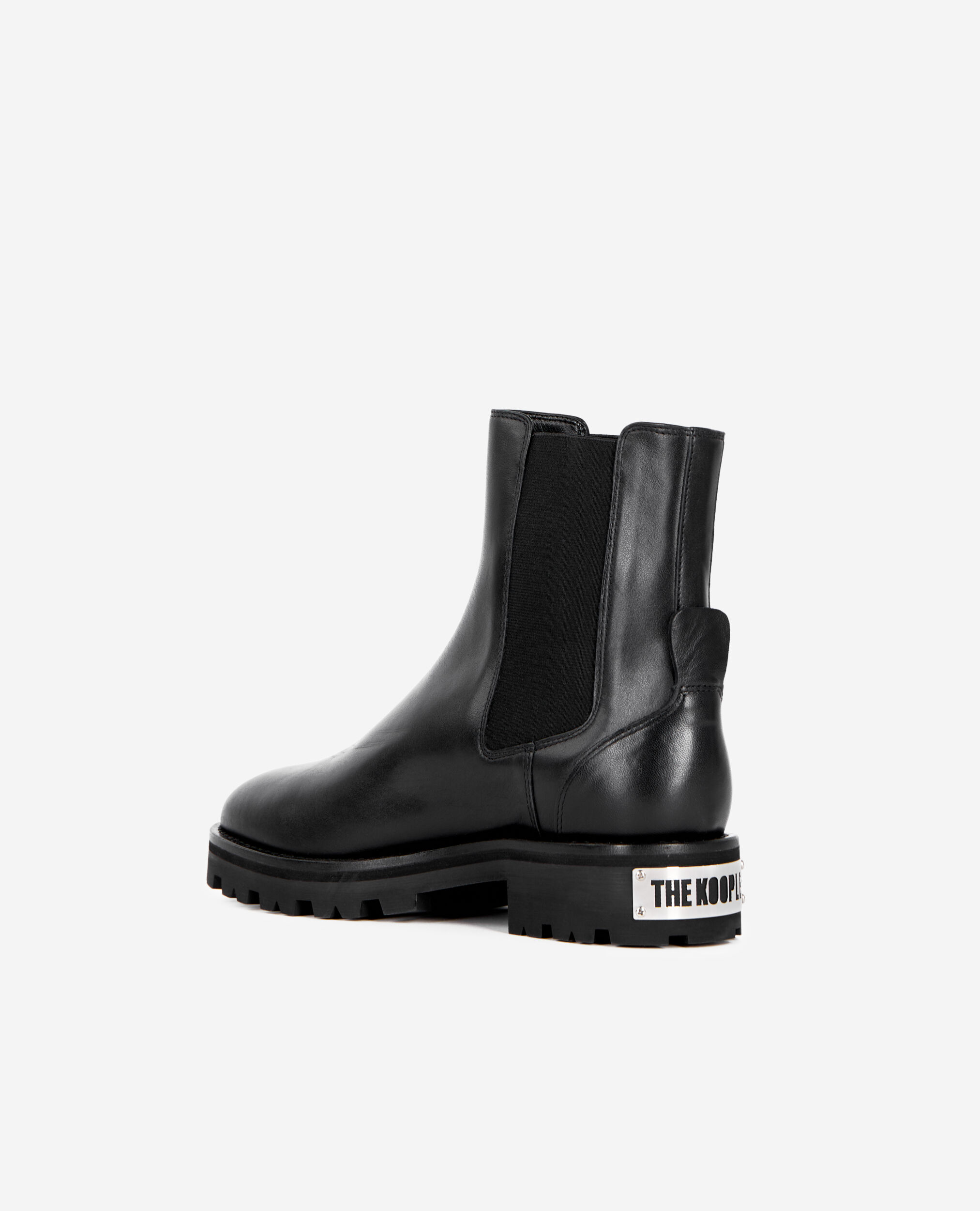 Chelsea boots in black leather, BLACK, hi-res image number null
