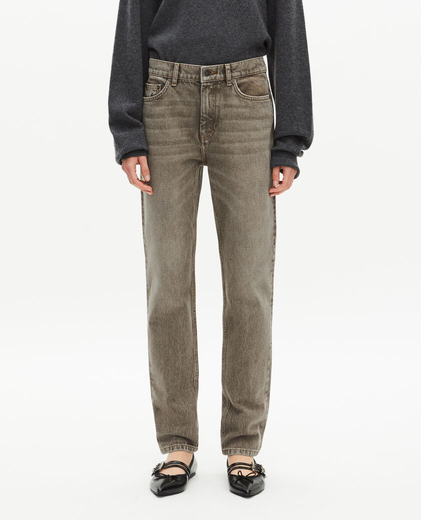 The Kooples F OLIVE_01 wide-leg olive jeans