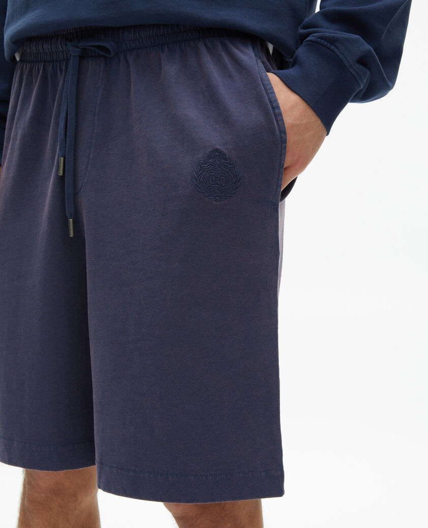 The Kooples MEN DARK NAVY shorts with blue crest