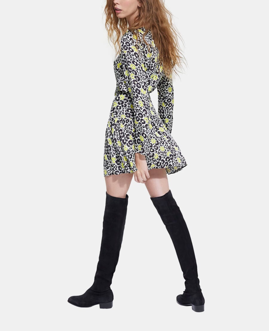 The Kooples WOMEN ECRU / YELLOW short floral dress
