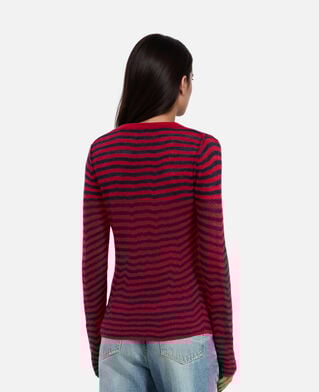 The Kooples WOMEN RED / BLUE striped mohair sweater 