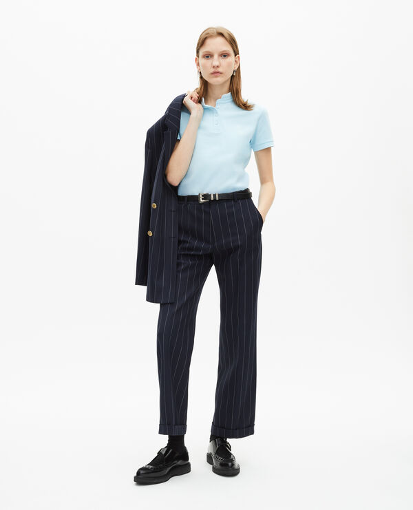 The Kooples DAMEN NAVY anzughose streifen tennis gerade aus mischwolle