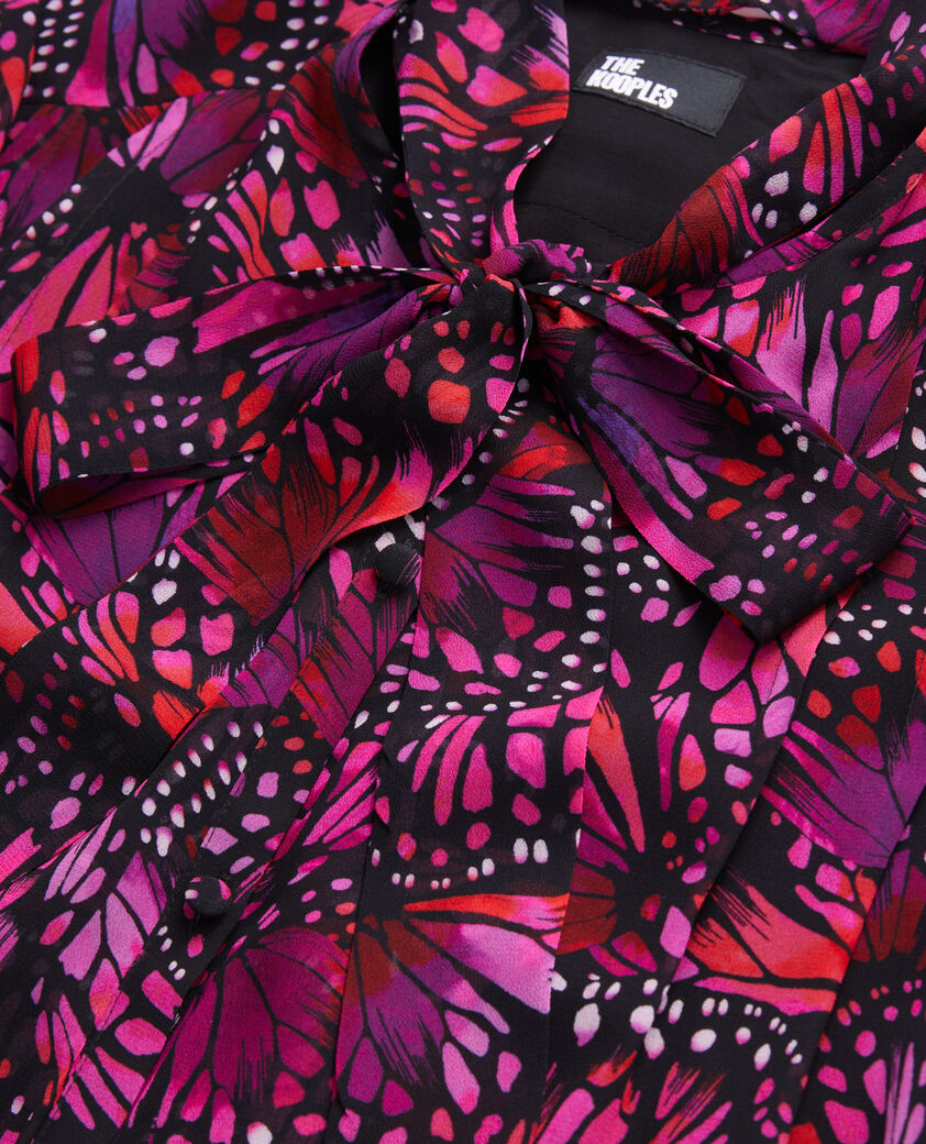 The Kooples MUJER PINK top estampado volantes