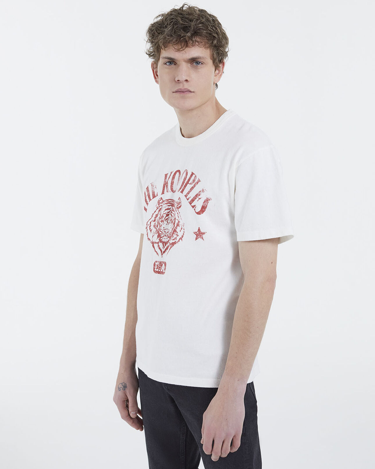 The Kooples HERREN ECRU t-shirt tiger