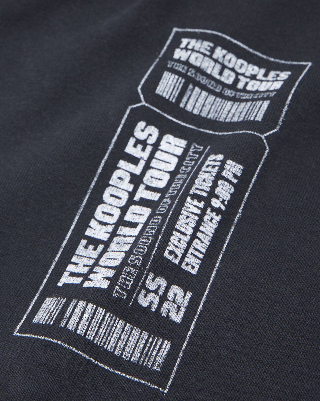 The Kooples MEN BLACK WASHED faded black cotton t-shirt with chest logo