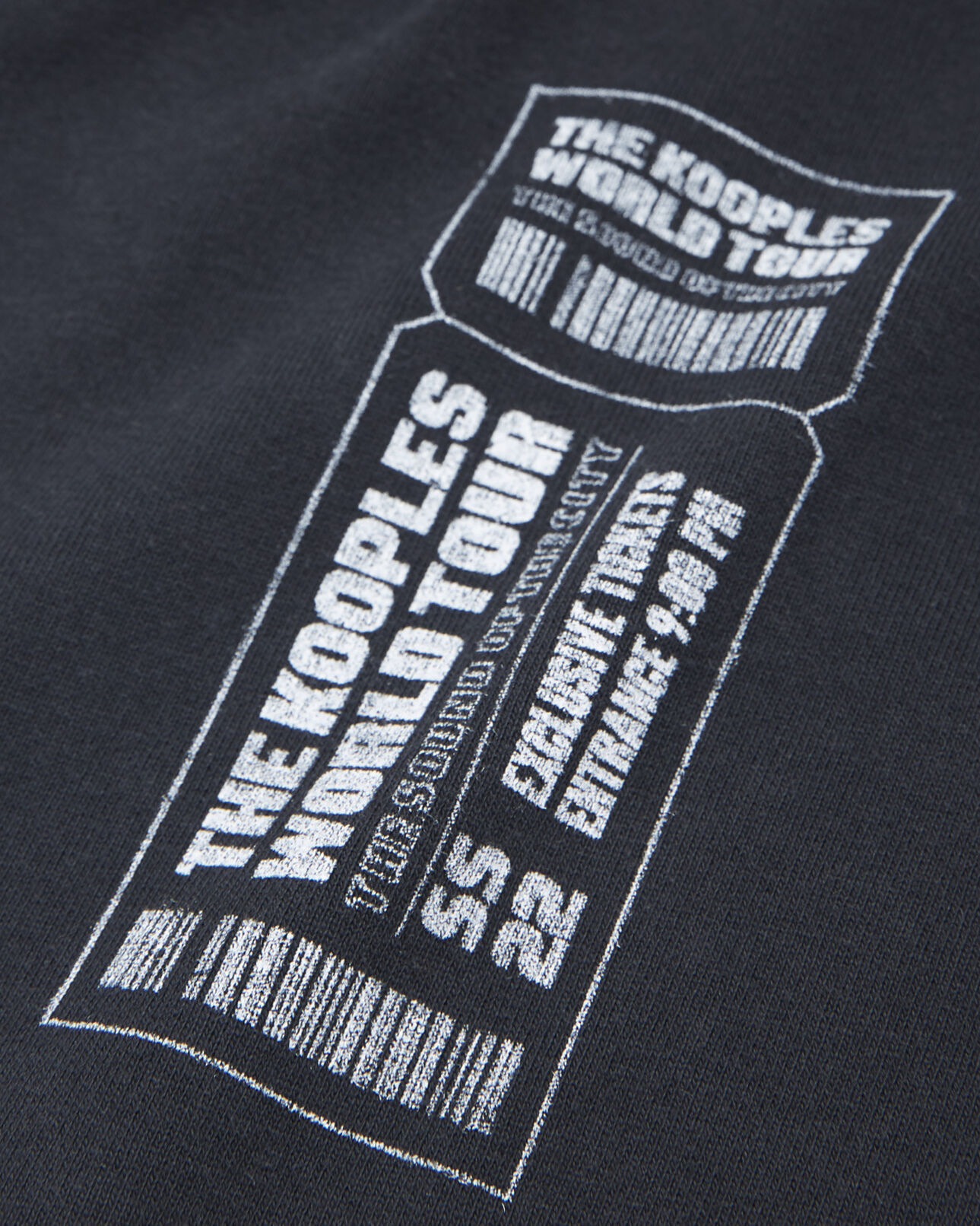 The Kooples MEN BLACK WASHED faded black cotton t-shirt with chest logo