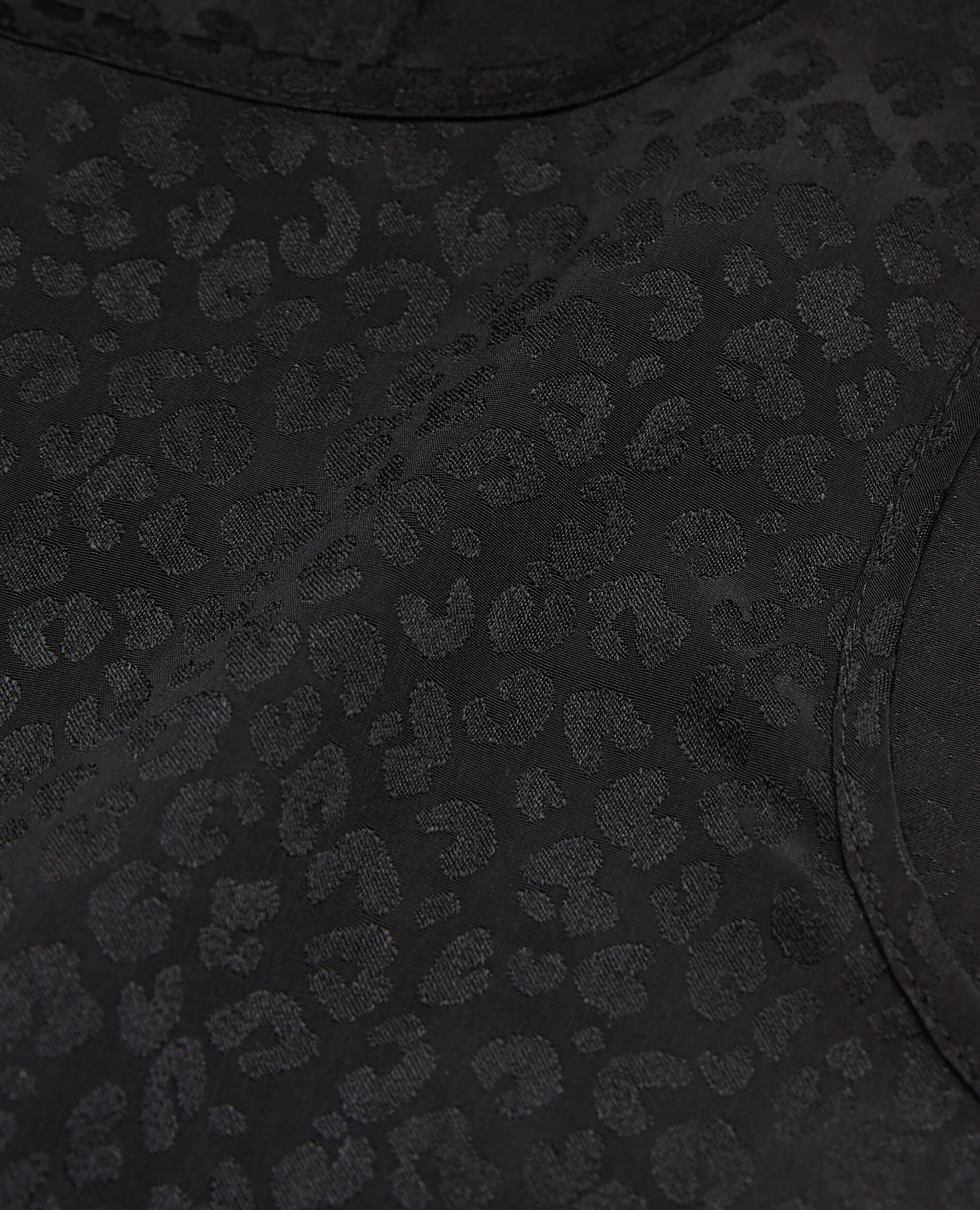 Black leopard print tank top, BLACK, hi-res image number null