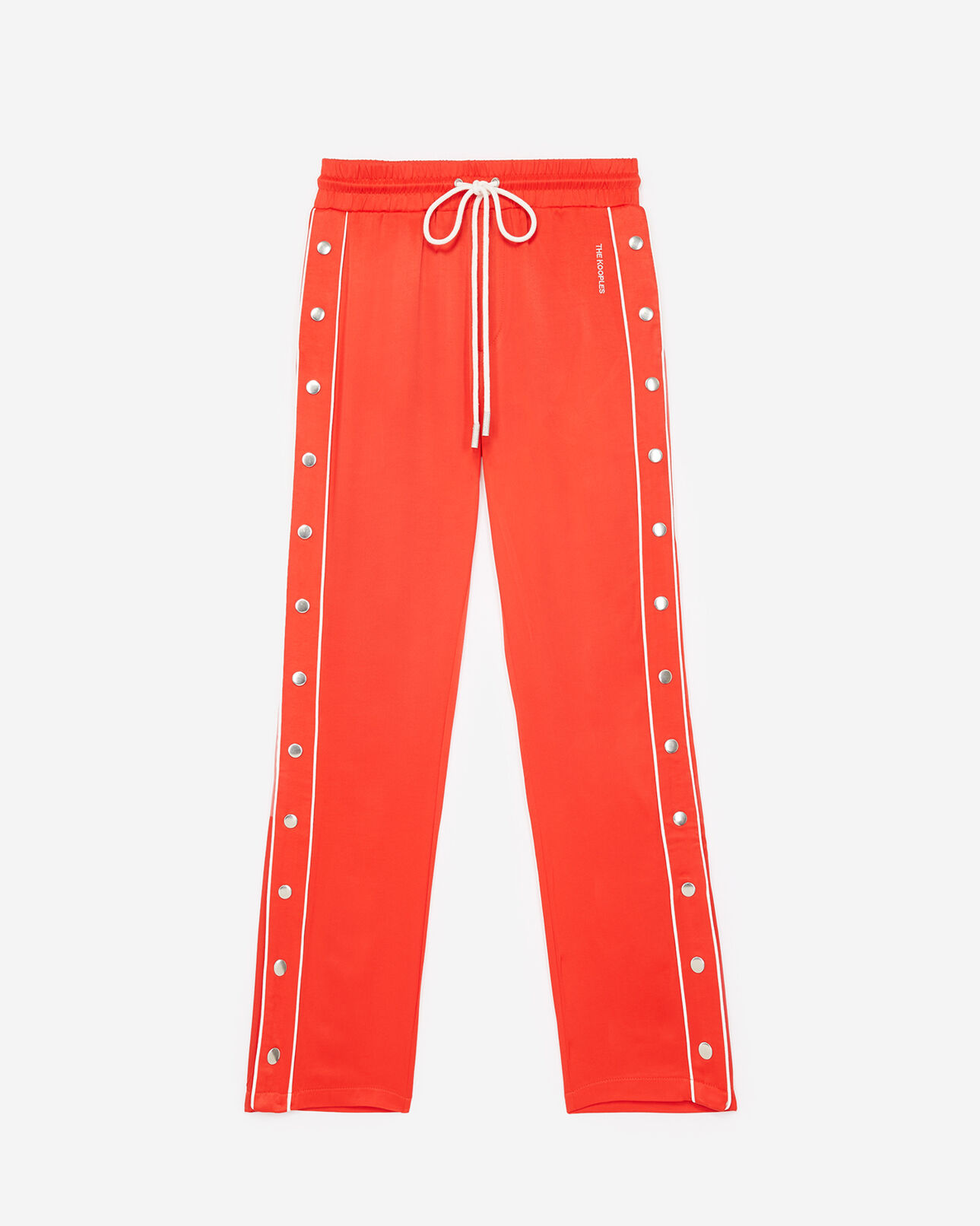 The Kooples FEMME RED pantalon fluide rouge viscose à snaps