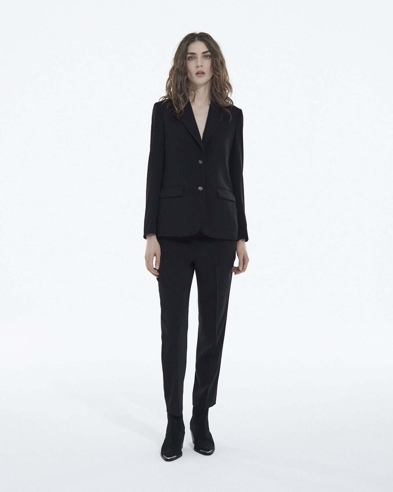 The Kooples FEMME BLACK veste fluide noire à deux boutons