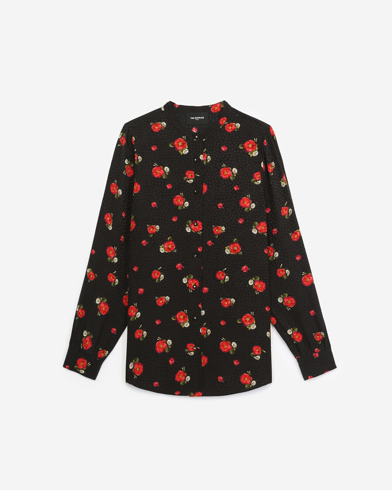 The Kooples FEMME BLACK chemise noire imprimée fleurs