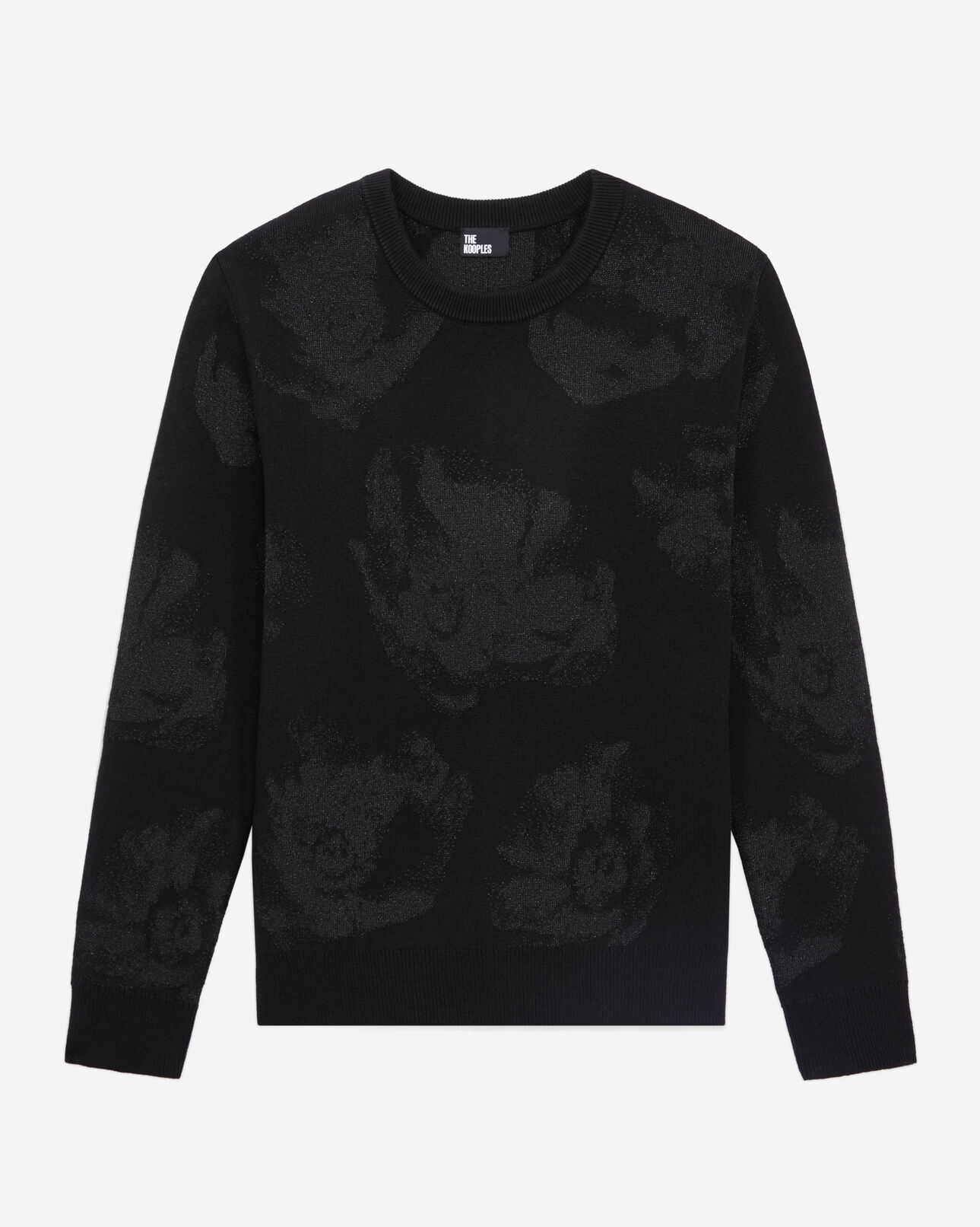 The Kooples MUJER BLACK/BLACK jersey negro mezcla lana motivos platas