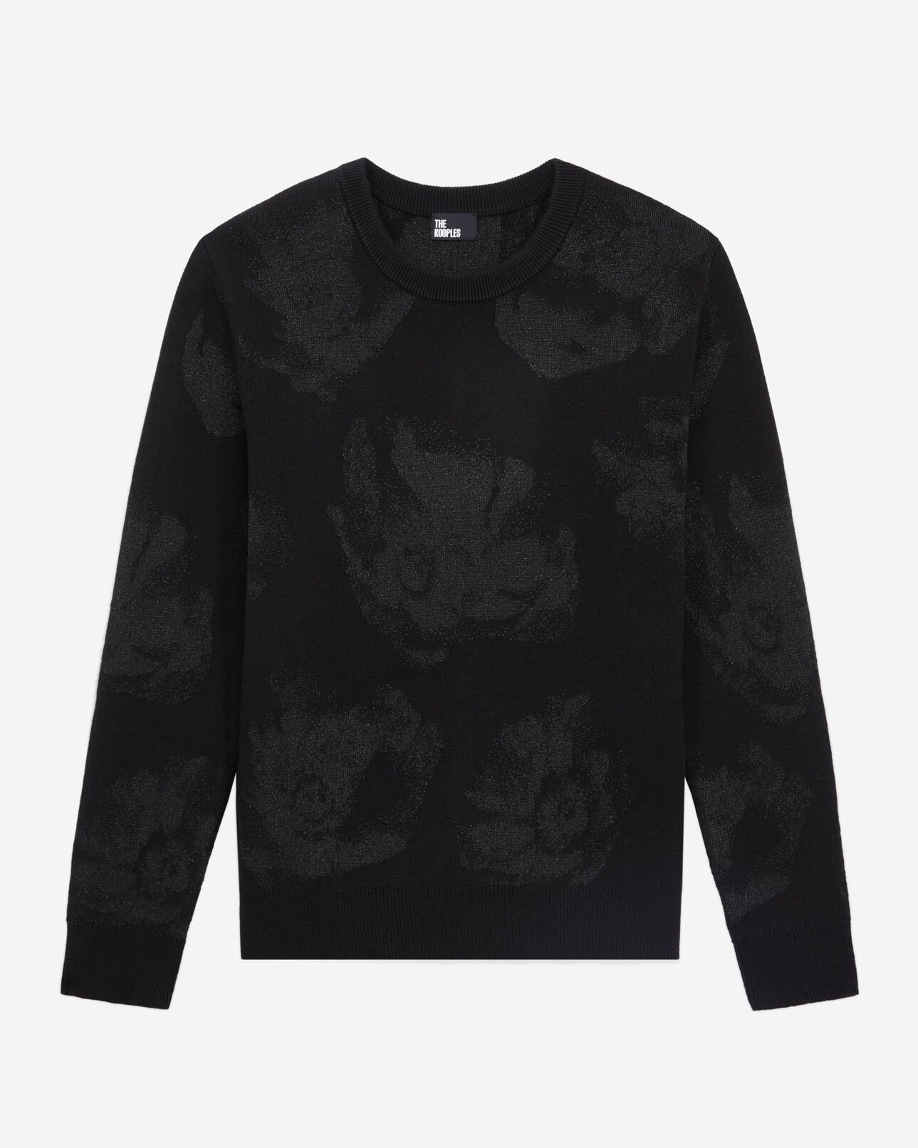The Kooples MUJER BLACK/BLACK jersey negro mezcla lana motivos platas