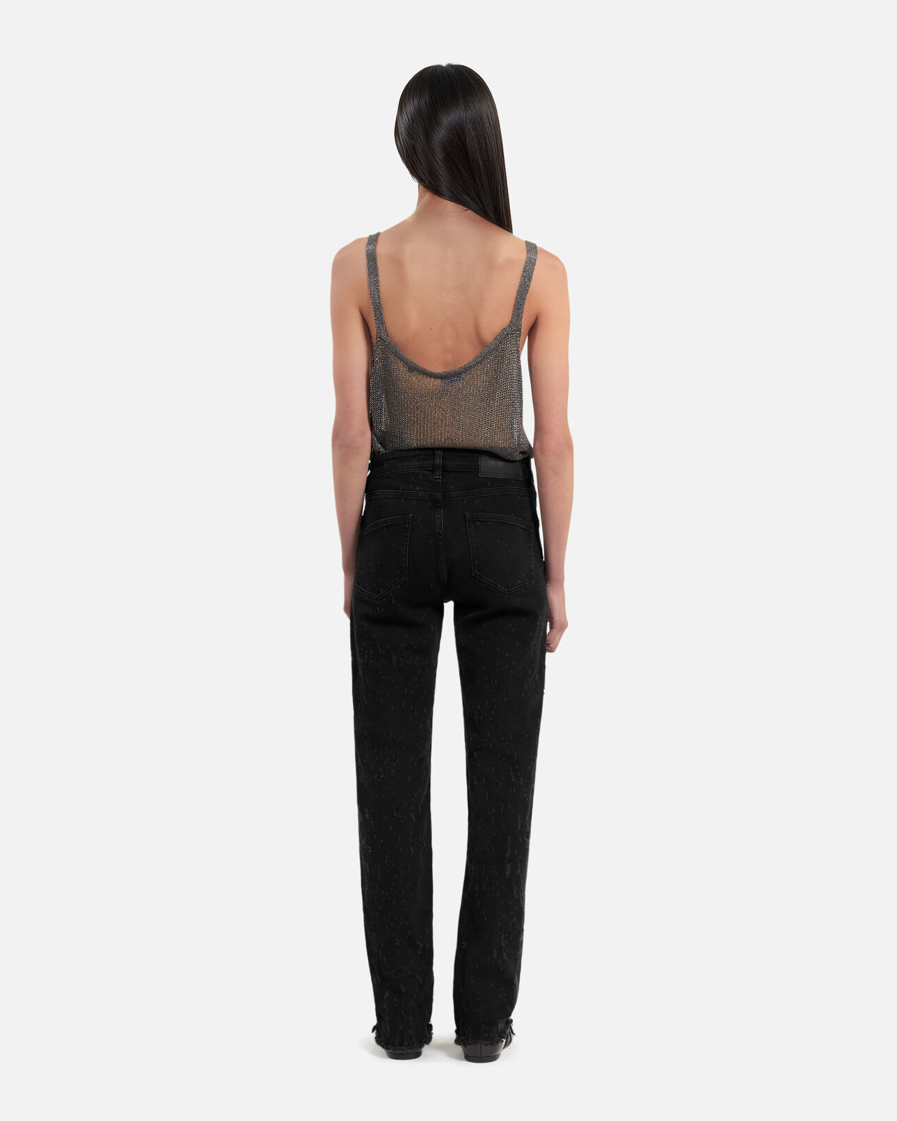 The Kooples DAMEN BLACK WASHED schwarze slim-fit-jeans