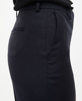 The Kooples FEMME NAVY pantalon tailleur en laine coupe ajustée bleu marine