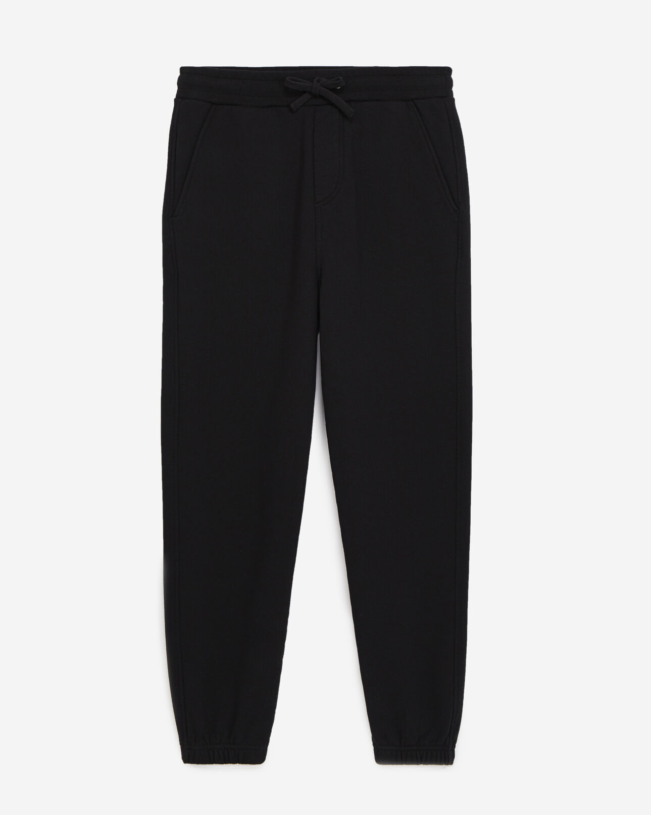 The Kooples HOMME BLACK jogging noir coton à logo contrastant